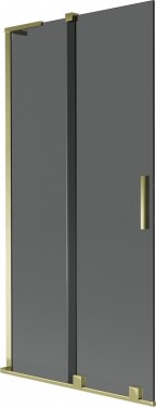 MEXEN/S - Velar L dvojkrídlová posuvná vaňová zástena 95 x 150, grafit, zlatá 896-095-003-41-50