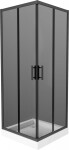 MEXEN/S - Rio sprchovací kút štvorec 80 x 80, grafit, čierny + vanička Rio vrátane výpuste 860-080-080-70-40-4510