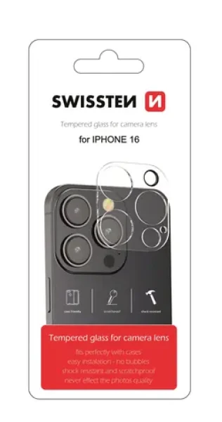 Swissten Ochranné temperované sklo šošovky fotoaparátu pre Apple iPhone 16 (94500116)