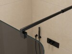 CERANO - Sprchová zástena Walk-in Orbis Round Ľ/P - 8 mm - okrúhla vzpera - čierna matná, grafitové sklo - 110x200 CER-978732