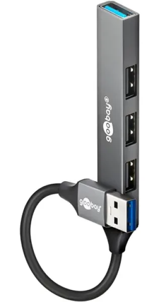 Goobay 74456 svetlo šedá / USB hub / 4 porty USB-A / 5 Gb/s (74456)