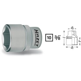 Hazet 880 880-6 vonkajší šesťhran zásuvka 6 mm 3/8 (10 mm); 880-6