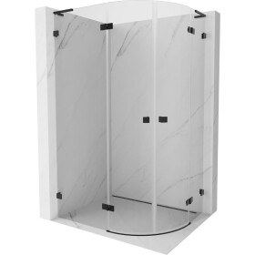 MEXEN/S - Lunar L sprchový kút štvrťkruh krídlový ľavá 100 x 80, transparent, čierna 833L-100L-080P-70-00