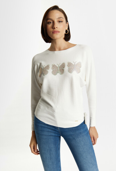 Dámsky sveter QNS0140-000 biely - Monnari L/XL