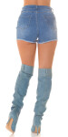 Sexy Highwaist Jeans Shorts Used Look with glitter denimblue 34