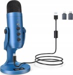 Deltaco Stalinis USB mikrofonas su LED DELTACO juodas / MF-104