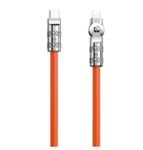Dudao Dátový kábel L24CL / USB-C / Lightning uhlový kábel s otočením o 180 ° 30W / 1 m / oranžová (149814)