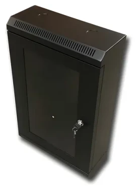 DATACOM 10" rack jednodielny 12U 140 čierne / sklenené dvere (7043)