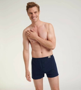 Pánske trenírky GO Natural Boxer Short - Sloggi tm.modrá (6013) 000M