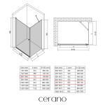 CERANO - Sprchovací kút Antelo L/P - 6 mm - chróm, transparentné sklo - 80x70x190 - otočný CER-8050BD7508
