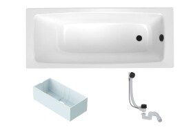 Obdĺžniková vaňa SAT Feel 170x75 cm smaltovaná oceľ ľavá aj pravá SATBVFEEL170752 SATBVFEEL170752