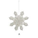 House Doctor Papierová vianočná ozdoba Snowflake White 15 cm – set 4 ks