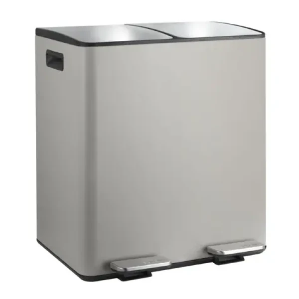 Spirella ALIYA matná Taupe / Odpadkový kôš / triedený odpad / pedálový / 2 x 20 L / oceľ
