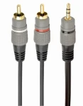 Gembird CCA-352-2.5M kábel 3.5mm jack (M) na 2x RCA (M) / 2.5m (CCA-352-2.5M)