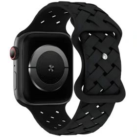 Beline Silicone Woven čierna / Remienok pre Apple Watch / 42/44/45/49mm / silikónový