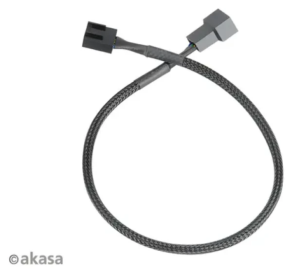 Akasa predlžovací kábel ventilátora 4PIN čierna / Kábel / PWM / 30 cm / 4 ks (AK-CBFA01-KT04)