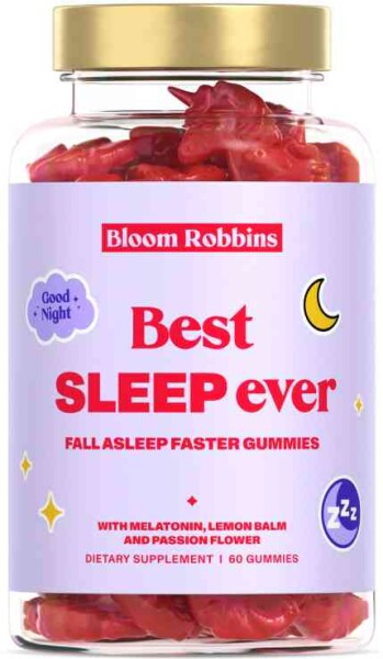 Bloom Robbins Best SLEEP ever žuvacie pastilky gumíky, jednorožci 60 ks