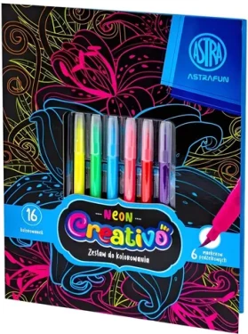 ASTRA CREATIVO Vyfarbovací set Neon Flowers
