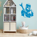 Veselá Stena Samolepka Mandalorian Star Wars Farba: oranžová, Veľkosť: 60 x 58 cm