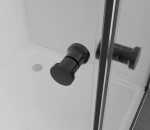 CERANO - Sprchovací kút Antelo Duo Ľ/P - 6 mm - čierna matná, transparentné sklo - 90x80x190 - otočný CER-480397