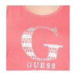 GUESS tielko Priya Rhinestone Logo ružové XS Ružová