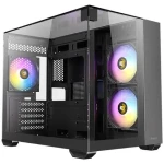 Antec CX600M Trio ARGB čierna / mATX / 1x USB-A 2.0 + 3.0 / 1x USB-C 3.0 / 3x 120mm ARGB / bez zdroja / priehľadná bočnica (0-761345-10139-4)