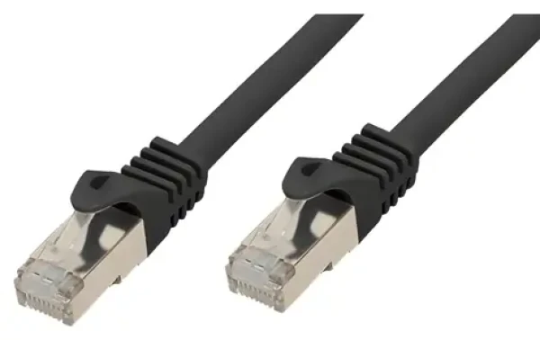 Shiverpeaks BASIC-S Cat7 slim čierna / Patch kábel / U/FTP / RJ-45 / 1 m / 600 MHz (BS75511-SLS)