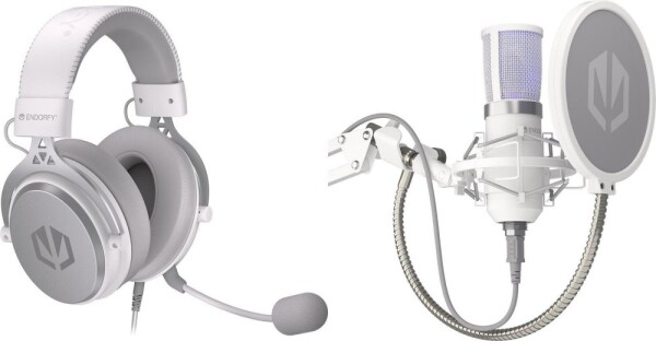 Endorfy Słuchawki Endorfy Viro Onyx White (EY1A004) + Mikrofon Solum Streaming Onyx White