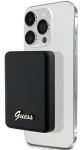 Guess Metal Script Logo MagSafe čierna / Powerbanka / 5000 mAh / 15 W (GUPBM5ALGSGK)