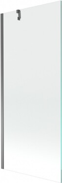 MEXEN/S - Next vaňová zástena FIX 80 x 150, transparent, grafit metal 895-080-000-00-00-95