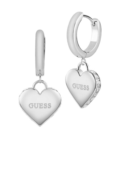 Guess Krásne oceľové náušnice so srdiečkami Falling In Love JUBE02236JWRHT/U