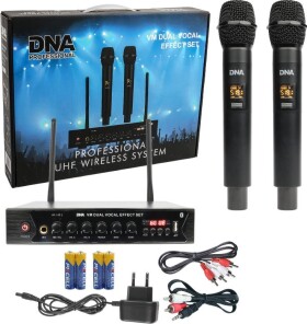 DNA DNA VM DUAL VOCAL EFFECT SET mikrofon bezprzewodowy 2x nadajnik doRučný system nagłośnienia 518-542 MHz USB Bluetooth