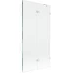 MEXEN/S - Lunar vaňová zástena 2-krídlová pravá 90 x 150, transparent, biela 897-090-100-20-00-P