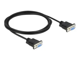 DeLock RS-232 Nullmodem / Sériový kábel / Sub-D9 samica - samica / Full Handshaking / 2 m (87472)