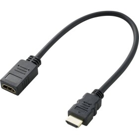 SpeaKa Professional HDMI predlžovací kábel Zástrčka HDMI-A, Zásuvka HDMI-A 0.30 m čierna SP-7870100 4K UHD, audio return channel, pozlátené kontakty HDMI kábel; SP-7870100