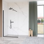 HOPA - Walk-in sprchovací kút LAGOS NEW - Farba rámu - Čierna, Rozmer A - 80 cm BCLAGO80MBCN