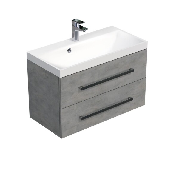 Kúpeľňová skrinka s umývadlom SAT Cube Way 80x53x40 cm betón CUBE280ZBE CUBE280ZBE