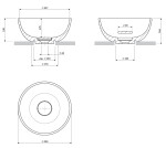 OMNIRES - SHELL M+ umývadlo na dosku, O35 cm, popolavo šedá matná SHELL350UNAG