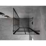 MEXEN/S - Mist-B sprchovací kút dvere krídlové pravá 80 x 80, čierna kratka, čierna 8A2T-080-080-70-77-P