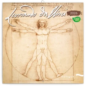 NOTIQUE Poznámkový kalendár Leonardo da Vinci 2026 / 30 x 30 cm (PGP-35663)
