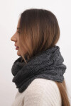 Dámsky pletený vlnený komín mäkký a teplý KN23 graphite UNI
