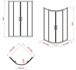 CERSANIT/S - SPRCHOVÝ KÚT ŠTVRTKRUH 90x190 TRANSPARENT SKLO + VANIČKA S154-002-SET1