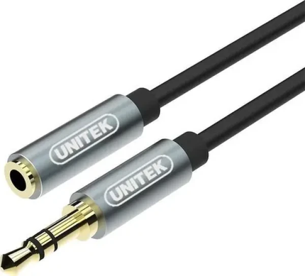 Unitek Y-C932ABK strieborná / Predlžovací kábel / Jack 3,5 mm / 1 m (Y-C932ABK)