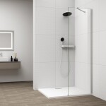 POLYSAN - ESCA CHROME jednodielna sprchová zástena na inštaláciu k stene, číre sklo, 400 ES1040-01