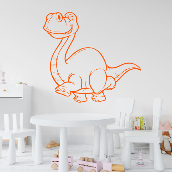 Veselá Stena Samolepka Brontosaurus Farba: oranžová, Veľkosť: 40 x 38 cm