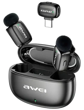 Awei MK5 Duo Ai-Voice čierna / Klopový mikrofón / Bezdrôtový (MK5)