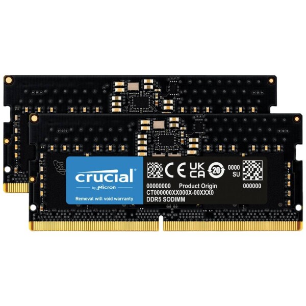 Crucial CT2K8G48C40S5 Sada RAM pamätí pre notebooky DDR5 16 GB 2 x 8 GB 4800 MHz 262-pinový modul SO DIMM CL40 CT2K8G48C40S5; CT2K8G48C40S5