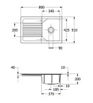 VILLEROY & BOCH VILLEROY & BOCH - Keramický drez Villeroy &amp; Boch Linara 45, 338401R1 White alpin 338401R1