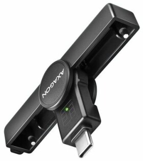 Axagon CRE-SMPC čierna / Vrecková čítačka SMART kariet / USB-C 2.0 / podpora eObčanka (CRE-SMPC)