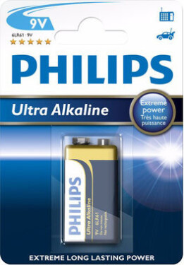 Philips batéria 9V ExtremeLife+, alkalická - 1ks (6LR61E1B/10)